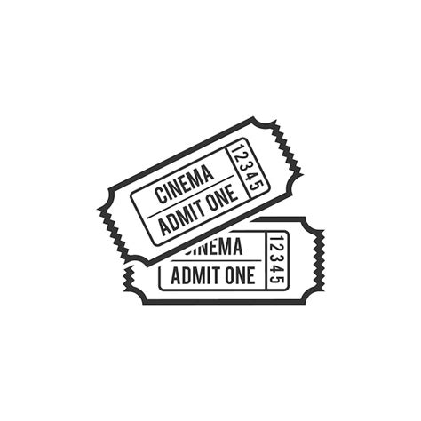 Premium Vector | Cinema ticket icon in black and white