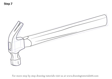 Learn How to Draw a Hammer (Tools) Step by Step : Drawing Tutorials