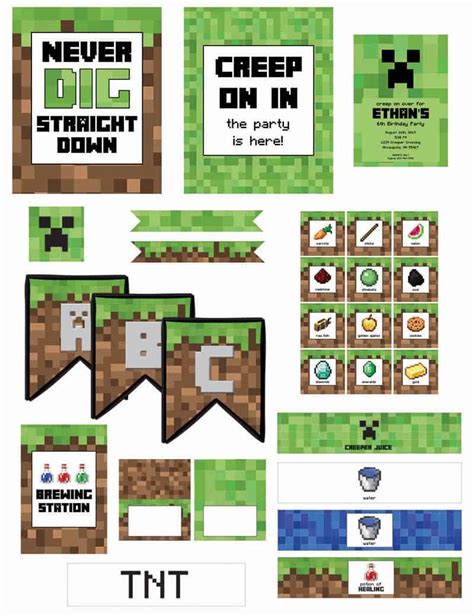 Minecraft Birthday Party (with Free Printables) - Elva M Design Studio