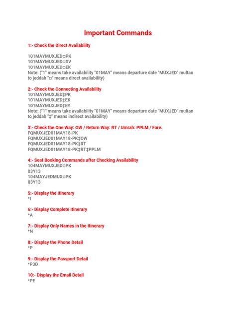 GDS Sabre Commands | Download Free PDF | Aviation | Transport Companies