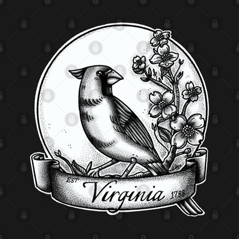 Virginia state Tattoo style design - Virginia State - T-Shirt | TeePublic