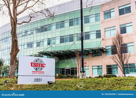 TSMC Sign Logo On Headquarters In Silicon Valley Of Taiwan ...