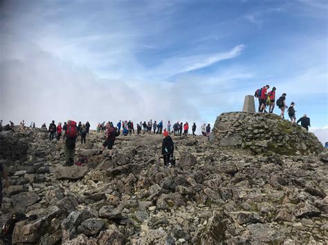 Images show queue of of hikers at the peak of Ben Nevis - Scottish News