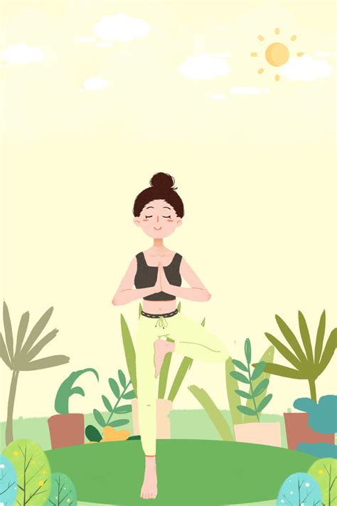 Yoga Fitness Exercise Yellow Background Material, Fitness, Yoga, Yoga Mat Background Image for ...