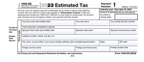 Federal 1040 Extimated Form 2023 - Printable Forms Free Online