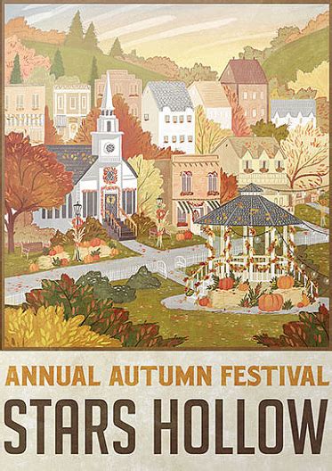 Stars Hollow "Autumn Festival" Travel Poster - Inspired by Gilmore Girls in 2021 | Gilmore girls ...