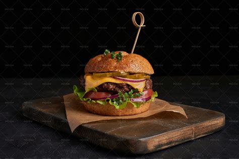 Beef Burger With Cheese - Stock Photos | Motion Array