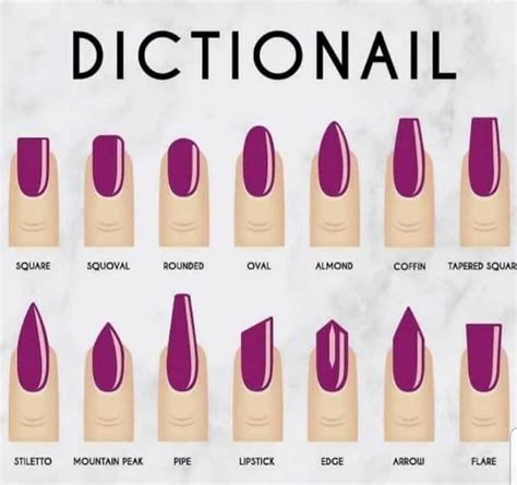 Reddit - Nails - Dictionail - A guide to nail shapes and their names ...