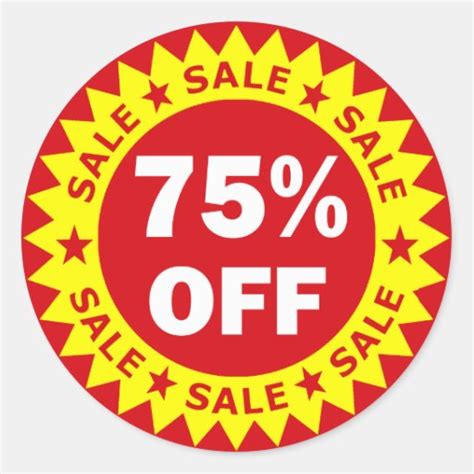 75% OFF Retail Sale Sticker | Zazzle