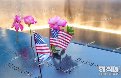 World Trade Center Memorial in financial district of Manhattan New York City, Stock Photo ...