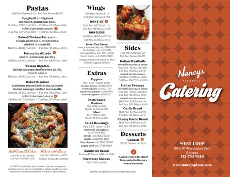 Nancy's Pizza menu in Crystal Lake, Illinois, USA