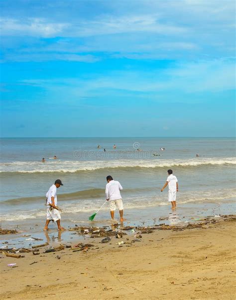 People Cleaning Beach Ocean Bali Editorial Image - Image of global ...