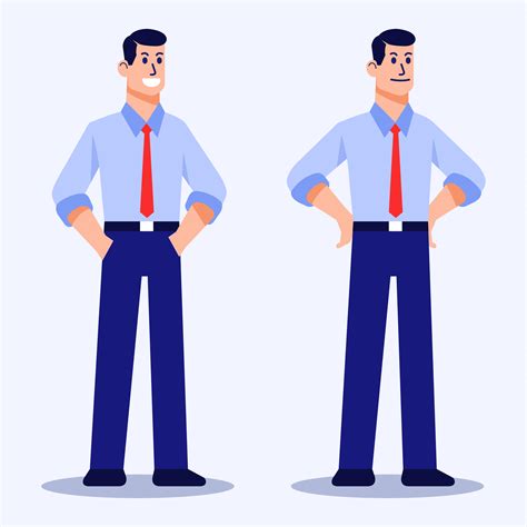 Man Flat Character In Confident Pose 1902628 Vector Art at Vecteezy