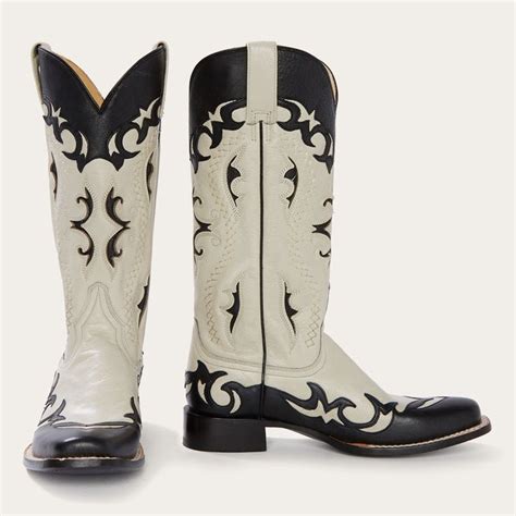 Stetson Black & Durango Cream Inlay Cowboy Boot in 2022 | Boots, Black ...