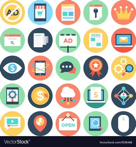 Digital marketing icons 2 Royalty Free Vector Image