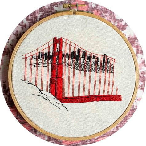 Golden Gate Bridge 🇺🇸 Hand Embroidery Pattern - Charles and Elin — Charles and Elin