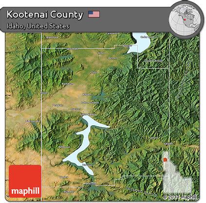 Free Satellite Map of Kootenai County