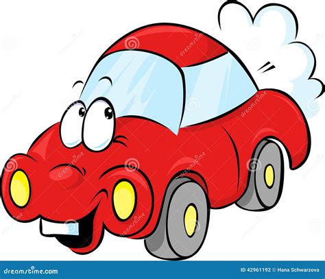 Funny Red Car Cartoon Vector Illustration | CartoonDealer.com #42961192