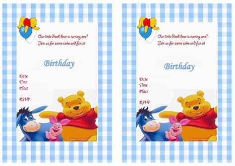 Winnie The Pooh Birthday Invitations Templates Free - invitationphil28