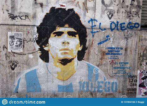 Streert Art of Diego Armando Maradona at Caminito Street in La Boca ...