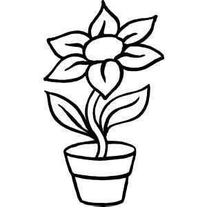 Flower In Pot Printable Coloring Page, free to download and print. | Free printable coloring ...