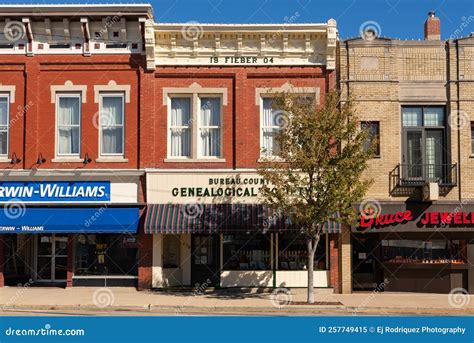 Downtown Princeton editorial image. Image of illinois - 257749415