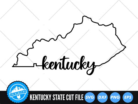 Kentucky Outline with Text SVG | USA SVG Graphic by lddigital · Creative Fabrica