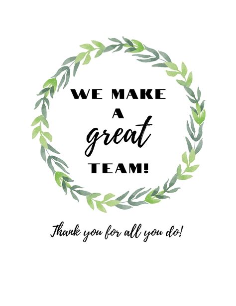 Great Team Printable Thank You for All You Do Coworker Gift - Etsy | Employee appreciation ...