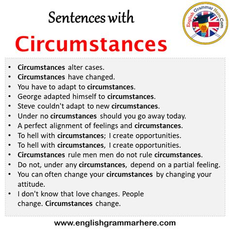 Sentences with Circumstances, Circumstances in a Sentence in English ...