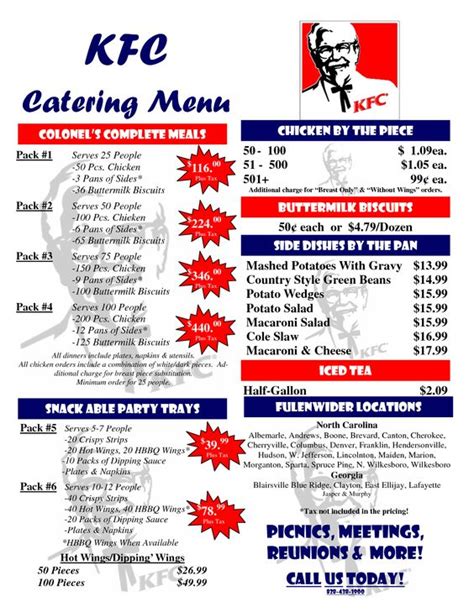 kfc catering menu prices | scope of work template | Jessica & Andrew's wedding | Pinterest ...