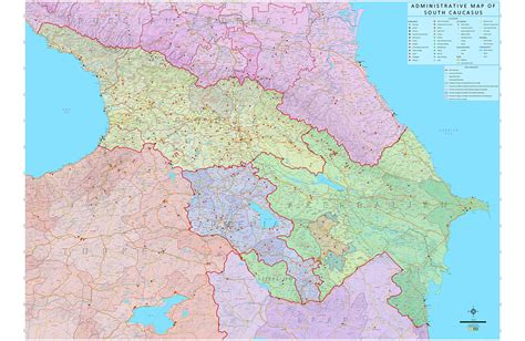 Administrative Map of South Caucasus - Geoland.ge