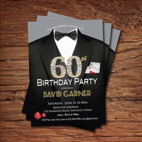 Male 60th Birthday Invitations | BirthdayBuzz