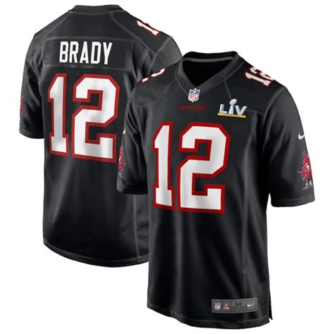 Tom Brady #12 Tampa Bay Buccaneers Black 2021 Super Bowl LV Bound Game ...