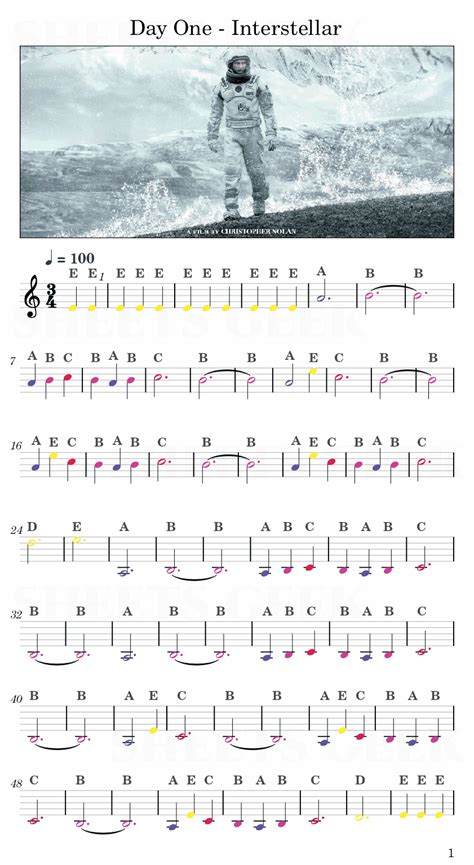 Day One - Interstellar Main Theme | Easy Sheet Music