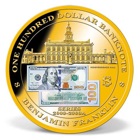 One-Hundred-Dollar Banknote Commemorative Coin | Gold-Layered | Gold | American Mint