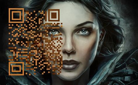 Epic Portrait of a Woman with QR Code Eye Detail | AI Image Generator