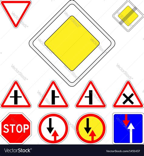 Road signs priority Royalty Free Vector Image - VectorStock