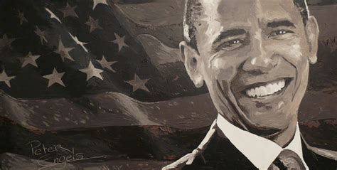 Barack Obama portrait painting by artist Peter Engels