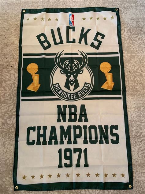 Milwaukee Bucks NBA Championship Banner Flag | Etsy