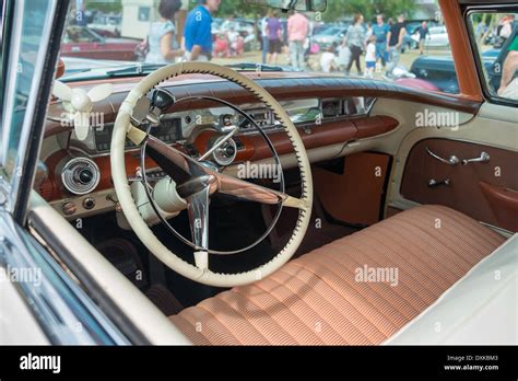 WINDSOR, BERKSHIRE, UK- Augsut 4, 2013: Interior of a 1958 Buick Limited Classic car on show at ...