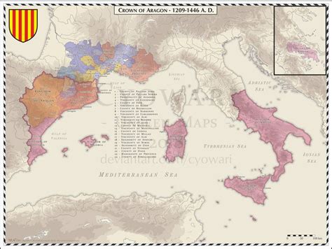 Crown of Aragon 1209-1446 by Cyowari | Geography map, Imaginary maps, Map