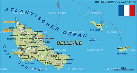 Map of Belle Ile (Island in France, Brittany) | Welt-Atlas.de