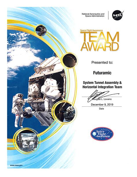 NASA's Prestigious Space Flight Awareness Award | Futuramic