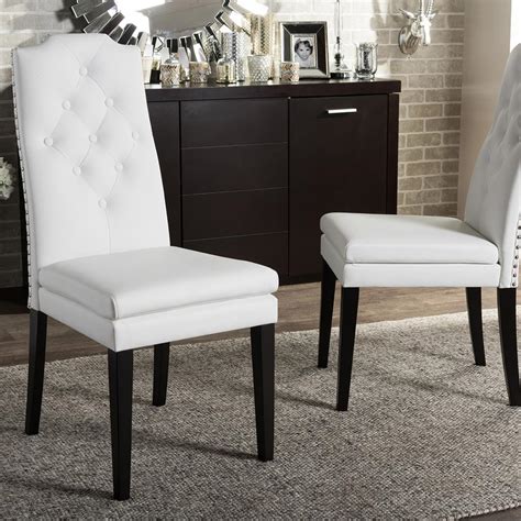 Baxton Studio Lavin Beige Faux Leather Upholstered Dining Chairs (Set of 2)-2PC-6135-HD - The ...