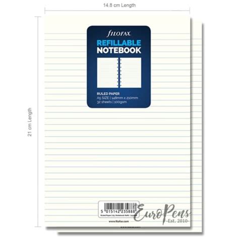 Filofax Notebook A5 Ruled Paper Refill 152008 TWIN PACK 5060423794042 ...