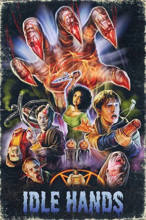 Idle Hands (1999) | Classic horror movies posters, Monster horror movies, Movie poster art