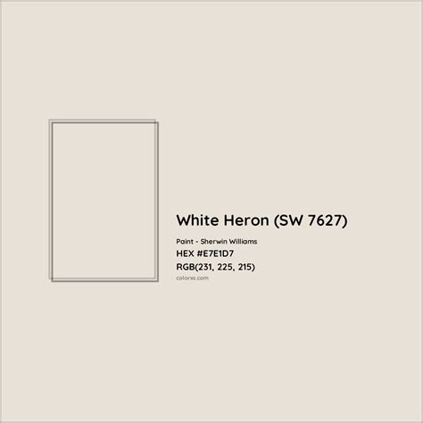 White Heron (SW 7627) Complementary or Opposite Color Name and Code (# ...