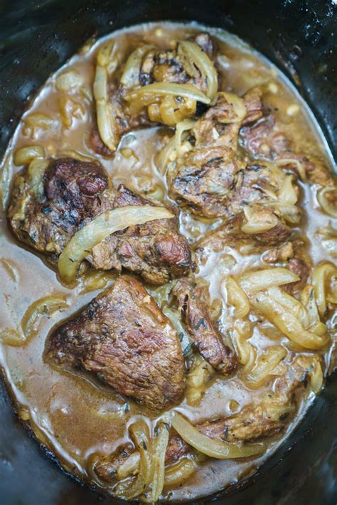 Slow Cooker Braised Beef with Onions - The Cookware Geek