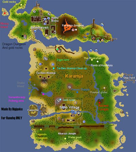 Karamja Island Map - RuneScape Guide - RuneHQ