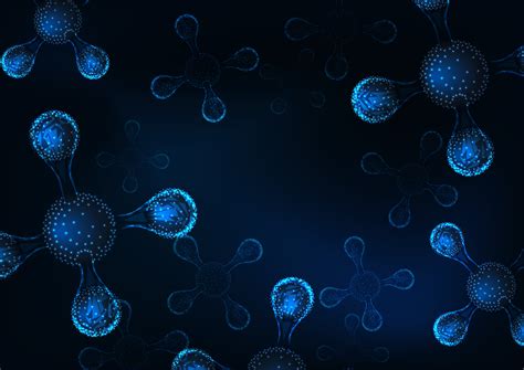 Futuristic 3d atoms, molecules scientific abstract background on dark blue. 621385 Vector Art at ...